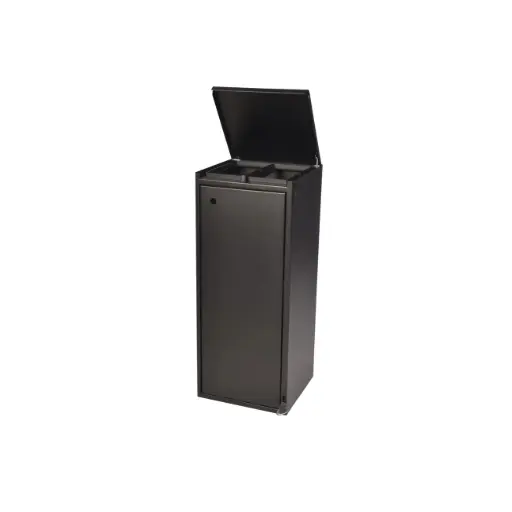 [44012] Affaldsspand m/ pedal, 2x60 ltr, sort, Tina Trolleys, (1 stk.)