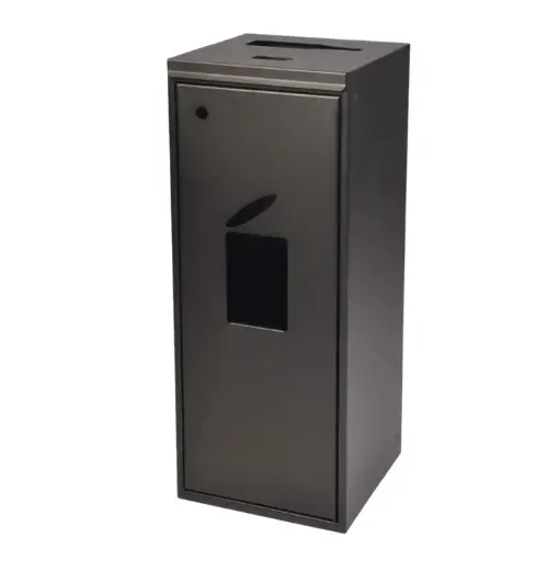 [44013] 3-delt affaldsspand t/ batteri, flasker & metal - sort, Tina Trolleys, (1 stk.)