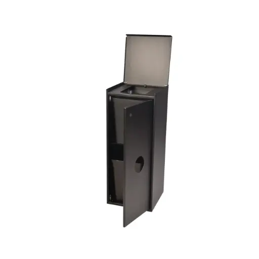 [44015] Affaldsspand m/ 2x20 ltr rum, lukket i top og åben front, sort, Tina Trolleys, (1 stk.)