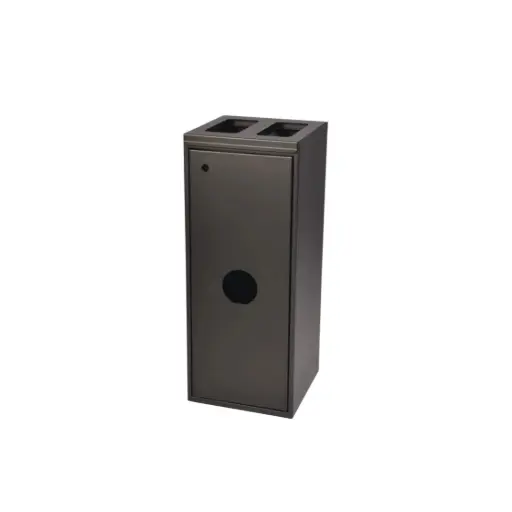 [44016] Affaldsspand m/ 2x40 ltr. & 20 ltr rum, åben indkast, sort, Tina Trolleys, (1 stk.)