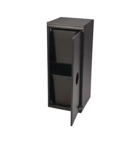 [44017] Affaldsspand m/ 2x20 ltr rum, lukket i top og åben front, m/ pedal, sort, Tina Trolleys, (1 stk.)