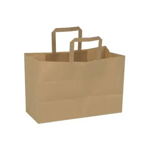 [44028] Brun papirspose med hank, 21L, 32x22x26cm, 80 g/m², (175 stk.)