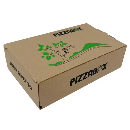 [44042] Pizzaæske, Calzone, L27xH16xH7cm, brun, med tryk, (100 stk.)