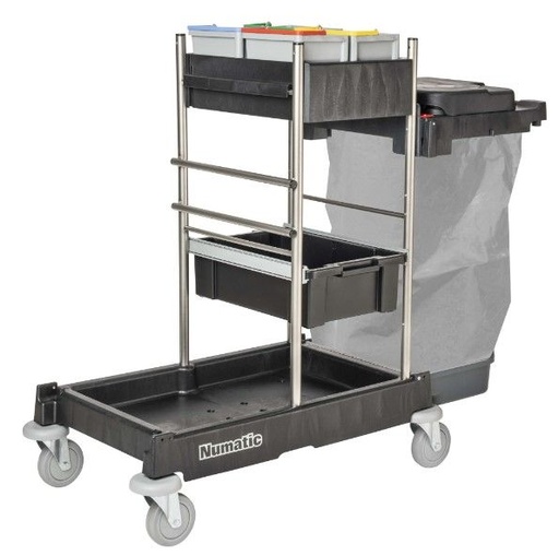 [11318] Rengøringsvogn, Numatic ServoMatic SM1705-120VA, m. rustfrie stålrør, (1 stk.)