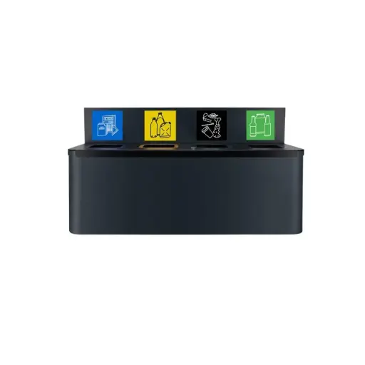 [44094] Væghængt affaldssytem m/ 4 rum, Eco Star wall, 65x120x37,3cm, (1 stk.)