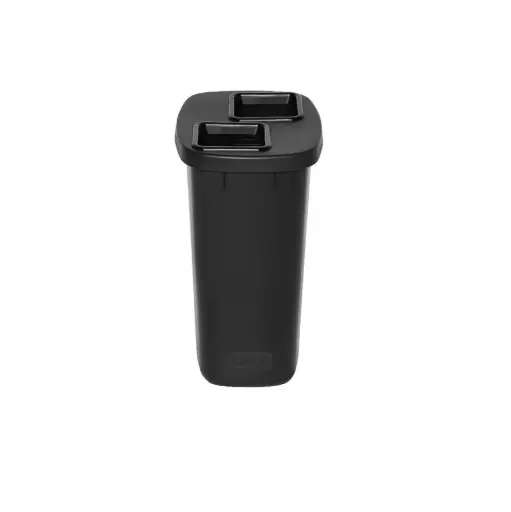 [44101] Affaldsspand DUO m/ 2x45ltr, sort, kraftig genanvendt plast, (1 stk.)