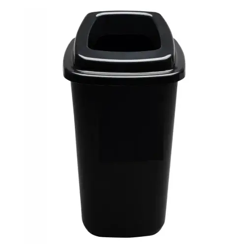 [44113] Affaldsspand m/ top, 28 ltr, sort, genanvendt plast, (1 stk.)