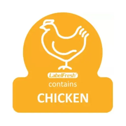 [44362] HACCP labels - allergenmærkning, kylling, 3x3 cm, LabelFresh, (pk á 500 stk.)