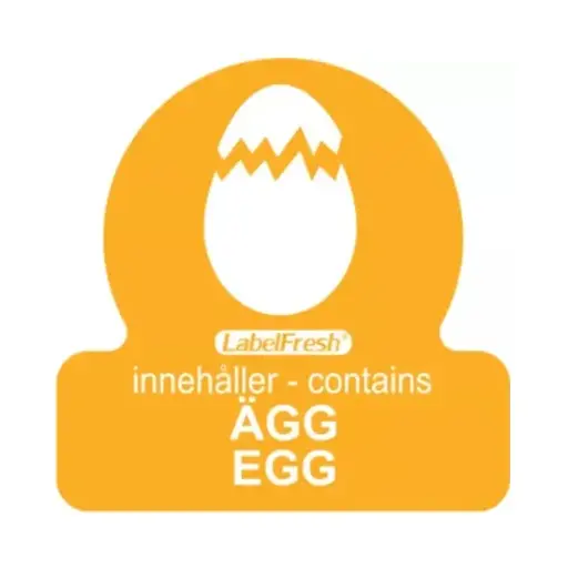 [44364] HACCP labels - allergenmærkning, æg, 3x3 cm, LabelFresh, (pk á 500 stk.)