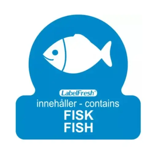 [44365] HACCP labels - allergenmærkning, fisk, 3x3 cm, LabelFresh, (pk á 500 stk.)