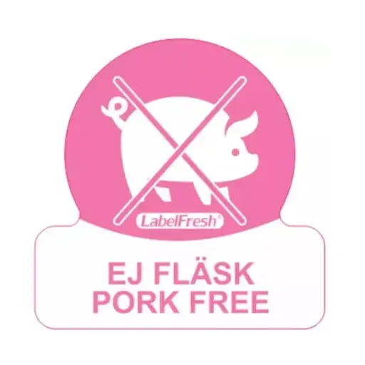 [44379] HACCP labels - allergenmærkning, svinekødsfri, 3x3 cm, LabelFresh, (pk á 500 stk.)