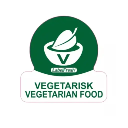 [44384] HACCP labels - allergenmærkning, vegetarisk, 3x3 cm, LabelFresh, (pk á 500 stk.)