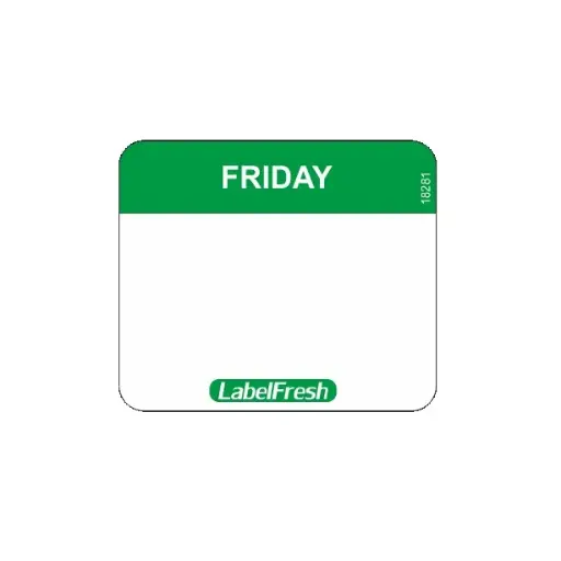 [44386] HACCP labels, Fredag, 3x2,5cm, LabelFresh Easy, (pk á 1000 stk.)