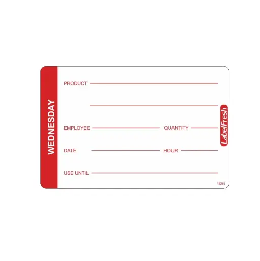 [44404] HACCP labels - ugedag - onsdag, 7x4,5cm, LabelFresh Pro, (pk á 1000 stk.)