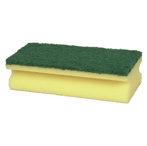 [10121] Skuresvamp, 15x7x5cm, grøn, polyester/nylon, grov skureeffekt, (10 stk.)