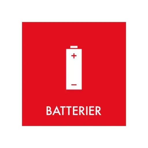 [44843] Affaldspiktogram - batterier, 15x15cm, NMF, (1 stk.)