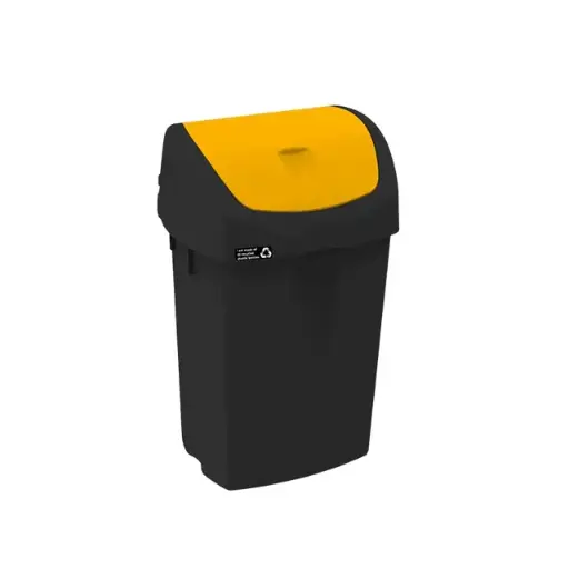 [44851] Affaldsspand med vippelåg, 15 liter, 22,5x29x46cm, gul, NMF NRW, (1 stk.)