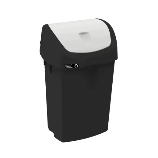 [44853] Affaldsspand med vippelåg, 25 liter, sort/hvid, NMF NRW, (1 stk.)