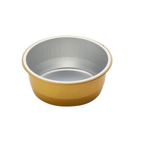 [11418] Rund aluform, 4,3cm, Ø11,1cm, 290 ml, guld, aluminium, (1035 stk.)