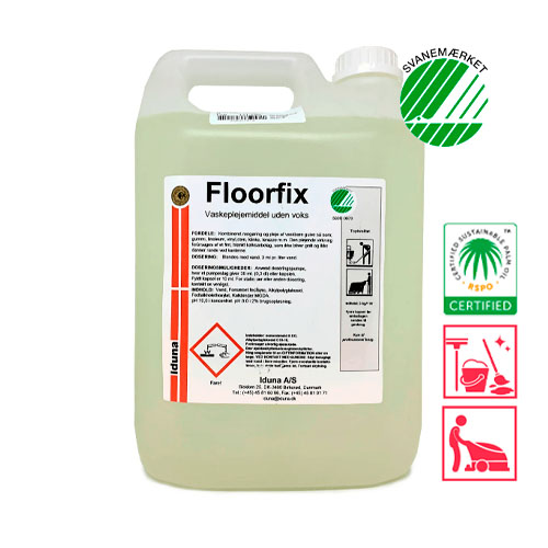 [10110] Gulvpleje, Iduna, Floorfix, 5 l, uden voks, farve og parfume, (1 stk.)