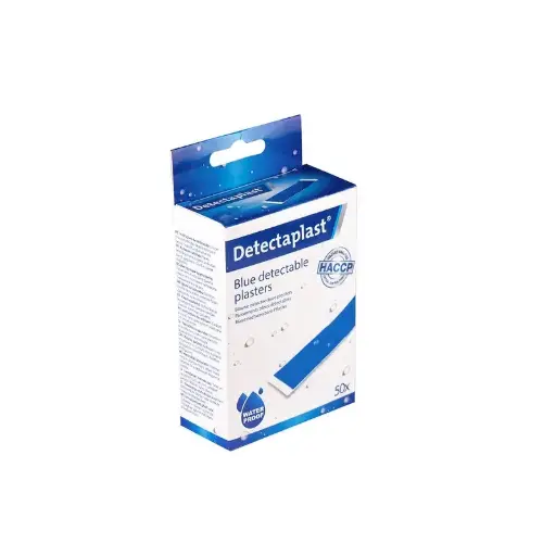 [45578] Detekterbare plastre, vandtætte, 9x38mm, blå, Detectaplast, (pk á 50 stk.)
