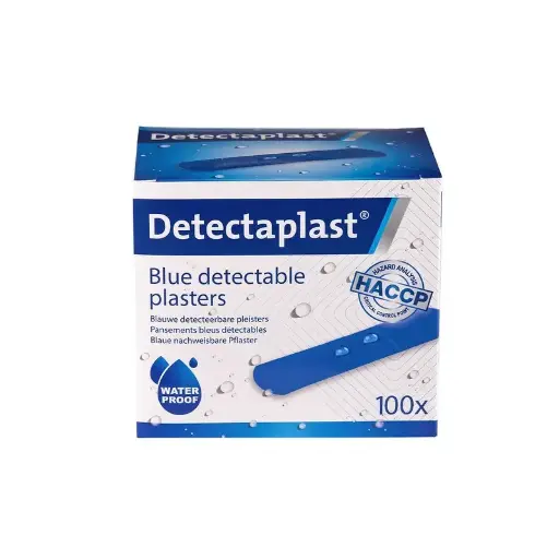 [45579] Detekterbare plastre, vandtætte, 19x72mm, blå, Detectaplast, (pk á 100 stk.)