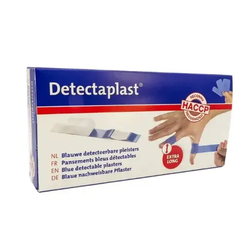 [45586] Detekterbare plastre, vandtætte, 120x120mm, blå, Detectaplast, (pk á 100 stk.)