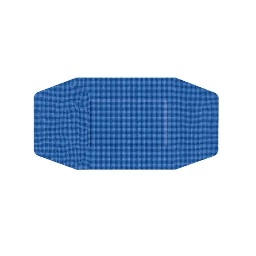 [45604] Detekterbare plastre  m/ super stretch, 50x100mm, blå, Detectaplast, (pk á 50 stk.)