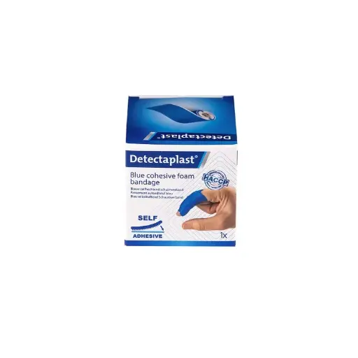 [45650] Detekterbar skumbandage, 6cm x 1m, blå, Detectaplast, (1 stk.)