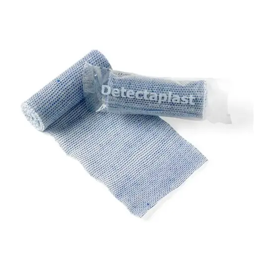 [45651] Super stretch bandage, blå & detekterbar, 6cm x 4m, Detectaplast, (1 stk.)