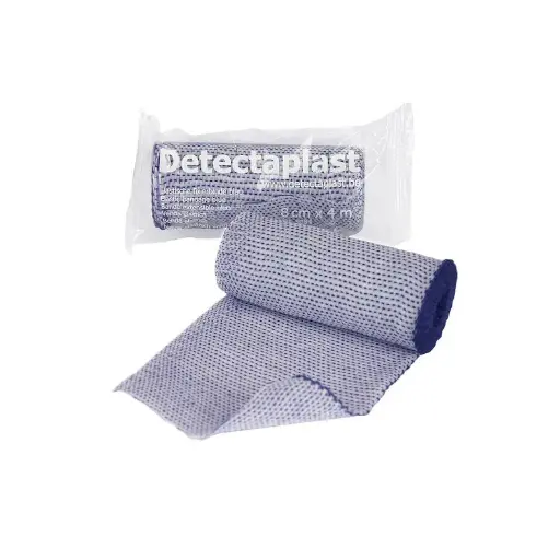 [45652] Super stretch bandage, blå & detekterbar, 8cm x 4m, Detectaplast, (1 stk.)