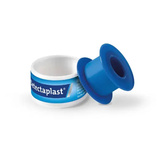 [45655] Vandtæt plastertape, Detectaplast, PE Tape, 2,5 cm x 5 m, Blå, (1 stk.)