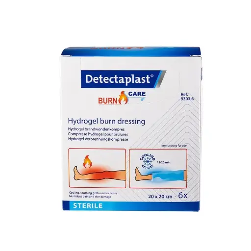 [45660] Brandsårsforbinding, 20x20cm, Detectaplast Hydrogel, (6 stk.)