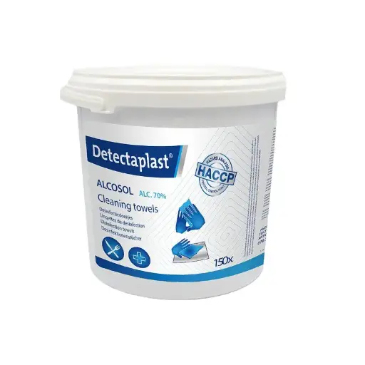 [45668] Desinfektionsservietter m/ alkohol, Detectaplast, HACCP-godkendt, (pk á 150 stk.)