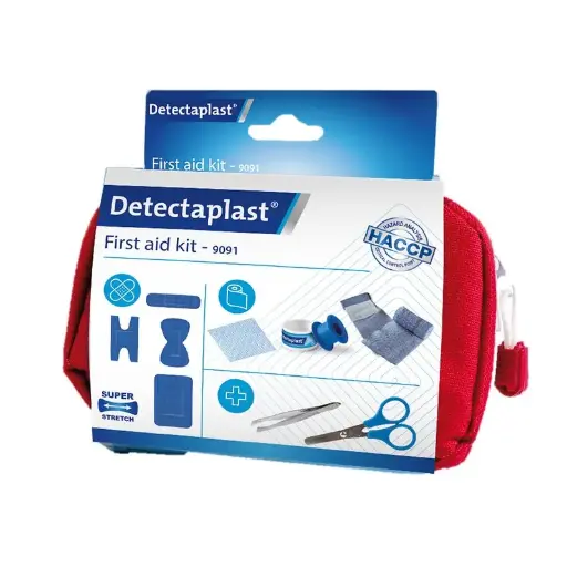 [45671] Førstehjælpskasse m/ dekterbar blå indhold, Detectaplast, (1 stk.)