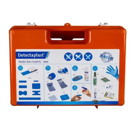 [45679] Ekstra stor plasterboks t/ fødevareindustrien, blå & detekterbare, Detectaplast, (1 stk.)