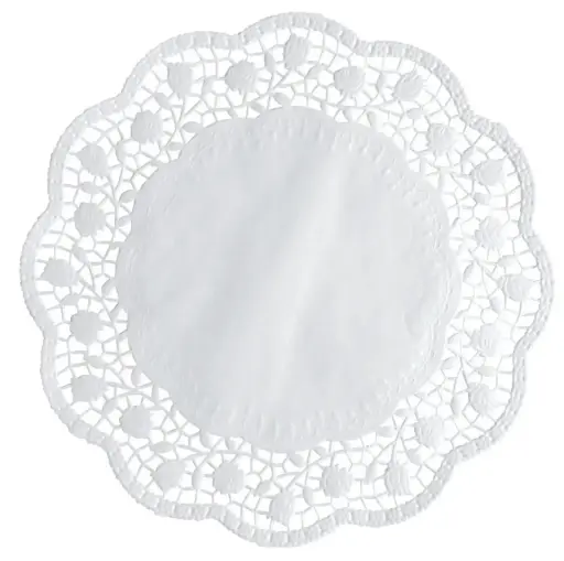 [45797] Kagepapir, Ø28cm, hvid, papir, udhugget, rund, (2000 stk.)