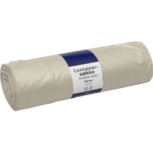[45817] Containersæk, 350 l, klar, LDPE/genanvendt, 146x160cm, 40my, (10 rl á 9 stk, 90 stk.)
