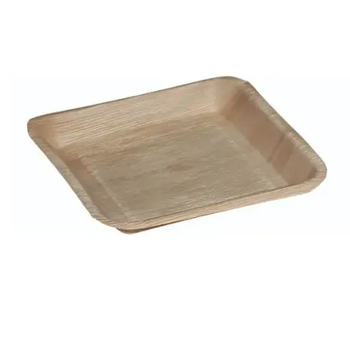 [46450] Palmebladstallerken, flad, 24x24x3cm, Svanemærket, Naturesse, (100 stk.)