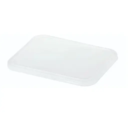 [46463] Låg t/ transportbakke, Menu, PLA, 22,7x17,8cm, glasklar, med antidug, Naturesse, (200 stk.)