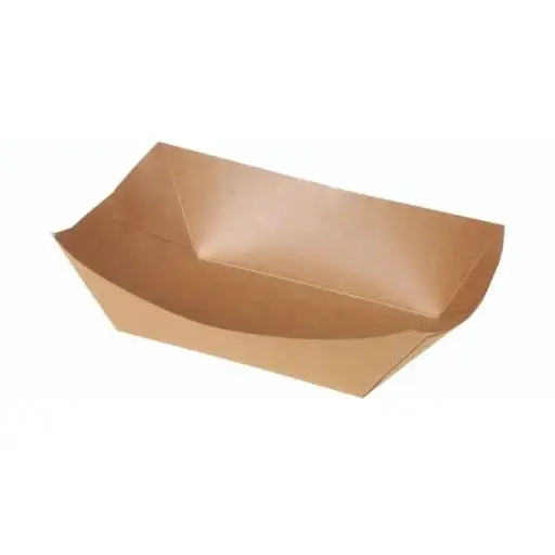 [46486] Båd, Karton/PLA, 800ml, 13,7x8,6x5,2cm, brun, Naturesse, (500 stk.)