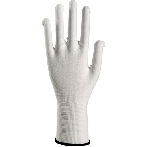[11530] Tekstil handske, 6, hvid, polyester, uden plastdotter, fødevaregodkendte, 24 handsker, (12 par.)