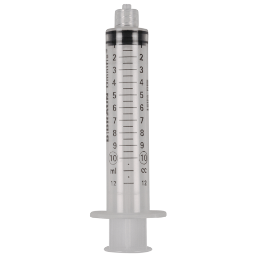 [11582] Sprøjte, Omnifix Solo, 10 ml, transparent, luer lock, centreret, 3 komponent, steril, (100 stk.)