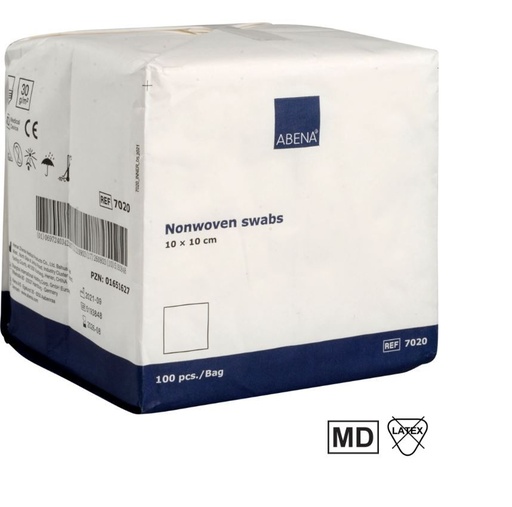 [11603] Nonwoven kompres, 4-lags, 10x10cm, hvid, nonwoven, usteril, engangs, (5000 stk.)