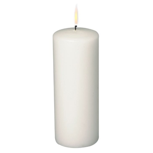 [11606] Bloklys, 18cm, Ø7cm, hvid, 80 timer, paraffin, (12 stk.)