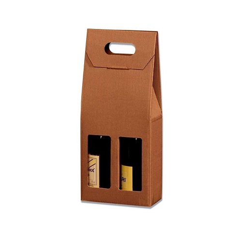 [11671] Vinkarton til 2 flasker, brun, 3/4 l, (20 stk.)