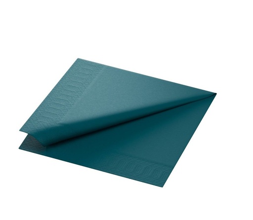 [11718] Middagsserviet, 3-lags, 1/4 fold, 40x40cm, ocean teal, nyfiber, (1000 stk.)