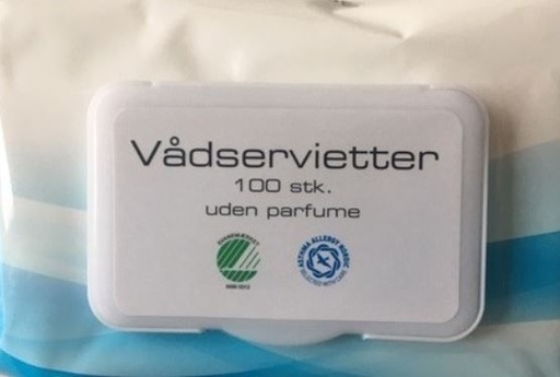 [11896] Vådservietter, genluk, svanemærket, (100 stk.)
