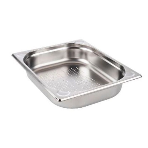 [11919] Kantine, 1/2 GN, 4 liter, 32.5x26.5x6.5cm, Perforeret, Rustfrit stål, (1 stk.)
