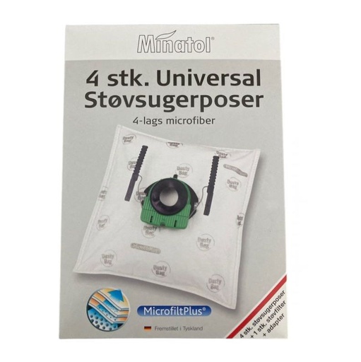 [12001] Universal støvsugerposer, til alle husholdningsstøvsugere, (4 stk.)